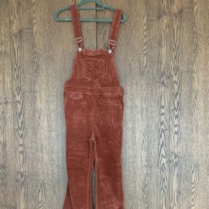 Rust Corduroy overalls from Anthropologie